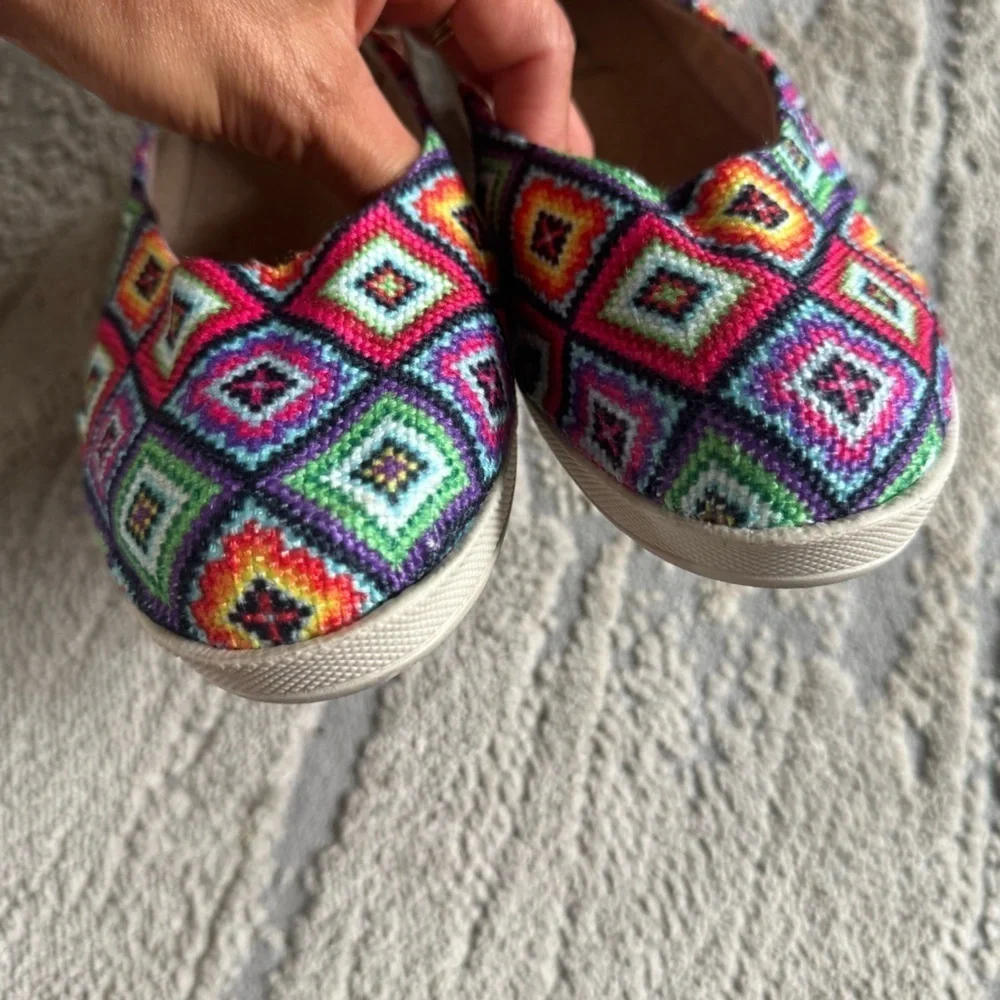 Juardo Colorful wedge made in Mexico slip on red purple blue green black 8